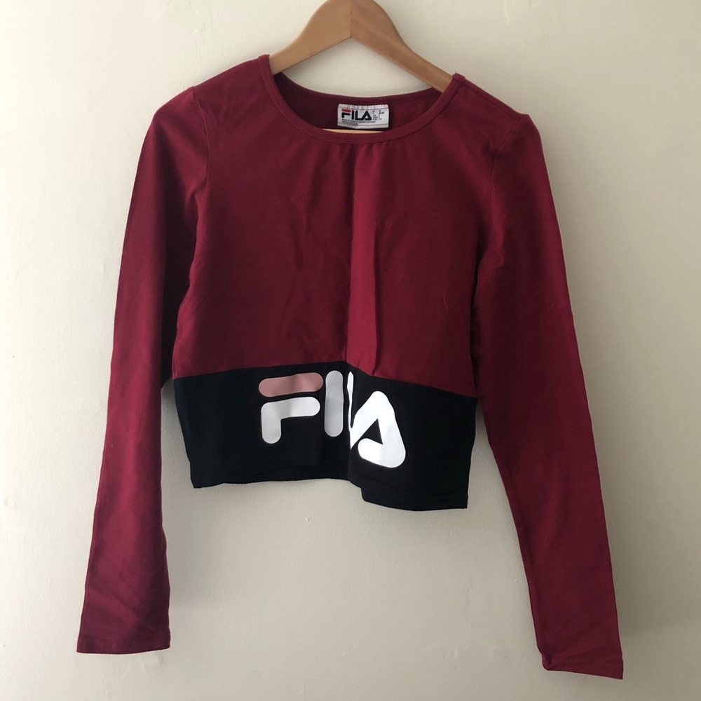 red fila cropped longsleeve nwot